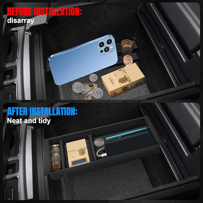 SPELAB Compatible with Ford 2015-2020 F150, 2017-2022 F250 F350 F450, 2018-2022 Expedition Center Console Organizer Insert Tray Pallet Storage Accessories