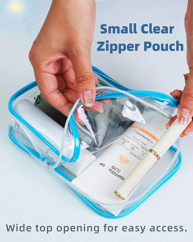 Packing Cubes 1 Quart Size Travel Bag TSA Approved Toiletry Bag Clear Small Purse Pouch International Long Flight Must Haves for Toiletries Makeup Liquids Airplane Europe Vacation Essentials
