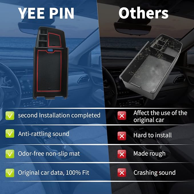 YEE PIN 2024 Bolt EUV Tray Bolt EV Center Console Tray 2023 Bolt EUV Center Console Organizer Bolt EV 2022 2023 2024 Bolt EV Accessories (Red)