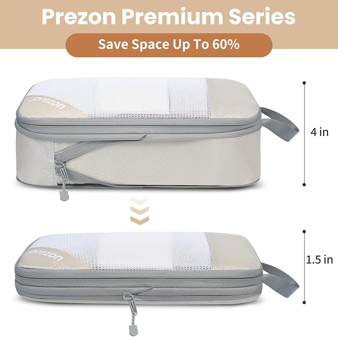 Compression Packing Cubes for Travel, Lightweight Vacation Travel Essentials, Travel Accessories for Suitcase Organizer Bags Set, Durable Luggage Organizer