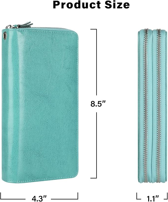 Lavemi Small Compact Women Wallet RFID Blocking Genuine Leather Bifold Purse with ID Windows