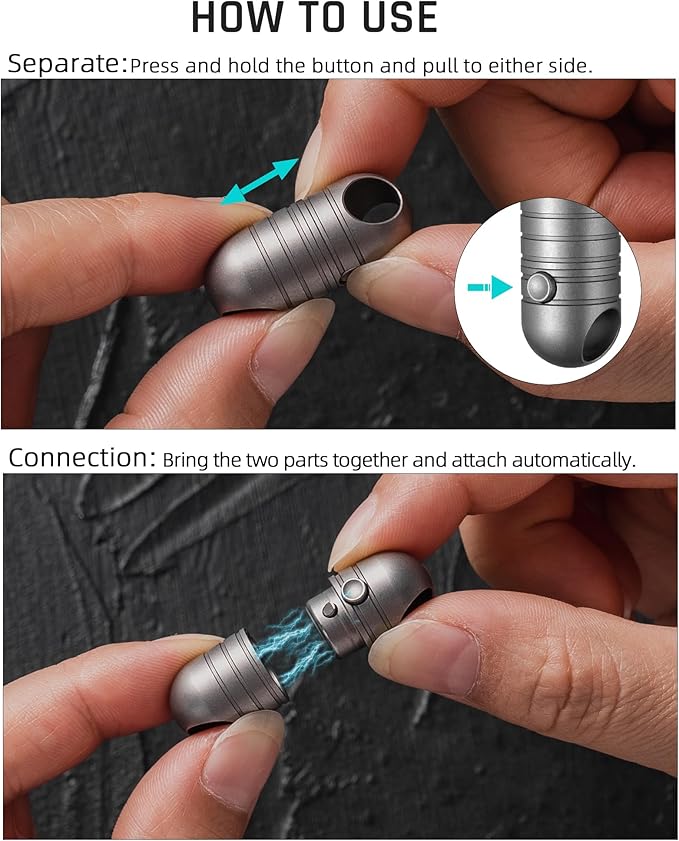 TISUR Magnetic Quick Release Keychain,Titanium Detachable Key Chain Rings Holder Connector for Men Car Keys