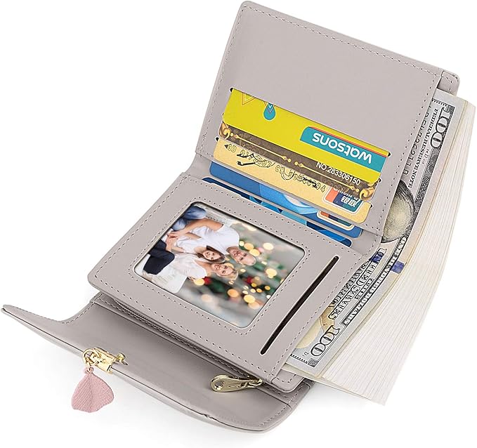 UTO RFID Wallet for Women PU Leather Leaf Pendant Card Holder Phone Checkbook Organizer Zipper Coin Purse | Leaf Pendant, Card Holder, Phone, Checkbook, Organizer, Zipper