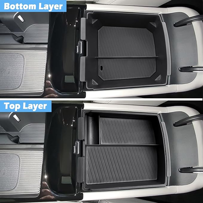Double Layer (Only for Electronic Shift), 2025 2026 Tucson/Tucson Hybrid/Tucson PHEV Center Console Organizer, Durable ABS Plastic&Anti-Slip Console Tray Insert 2025 Tucson limited Accessories