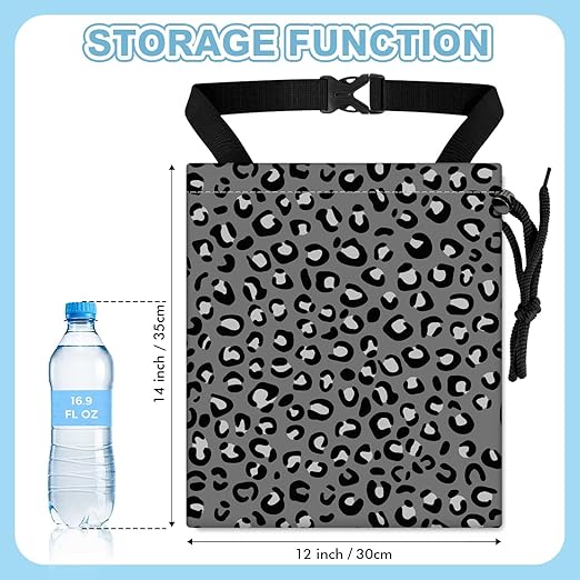Grey Leopard Pattern Car Trash Bag - Waterproof Car Trash Bag Hanging Leakproof Car Garbage Bag - Washable Reusable Trash Bag For Car Interior Hanging Organizer Storage Vehicle Travelling Camping