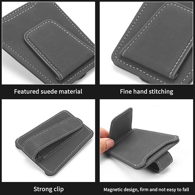 Sunglasses Holder for Car Sun Visor, Multifunctional Sunglasses Hanger with Ticket Card Pocket