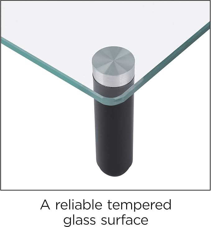 Lorell 4-Leg Single Shelf Glass Monitor Stand