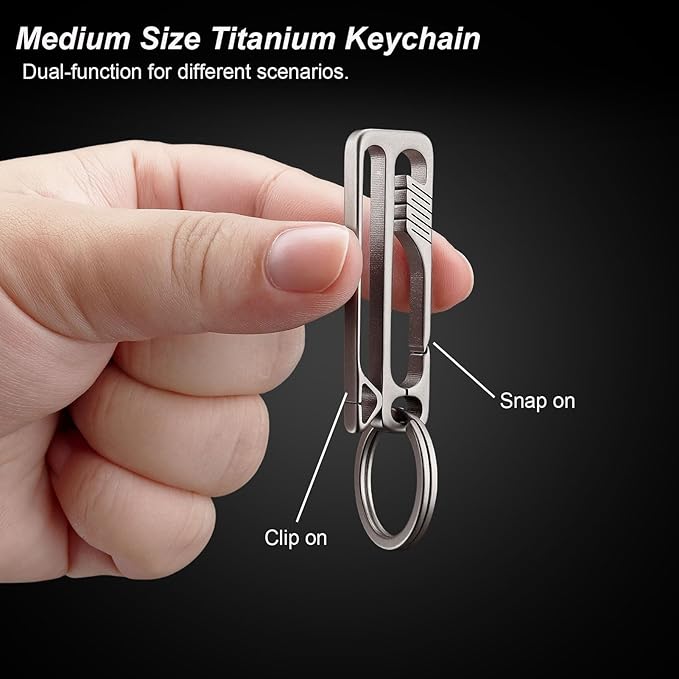 Titanium Key Holder Heavy Duty Quick Release Keychain Clip with Key Ring for Men and Women