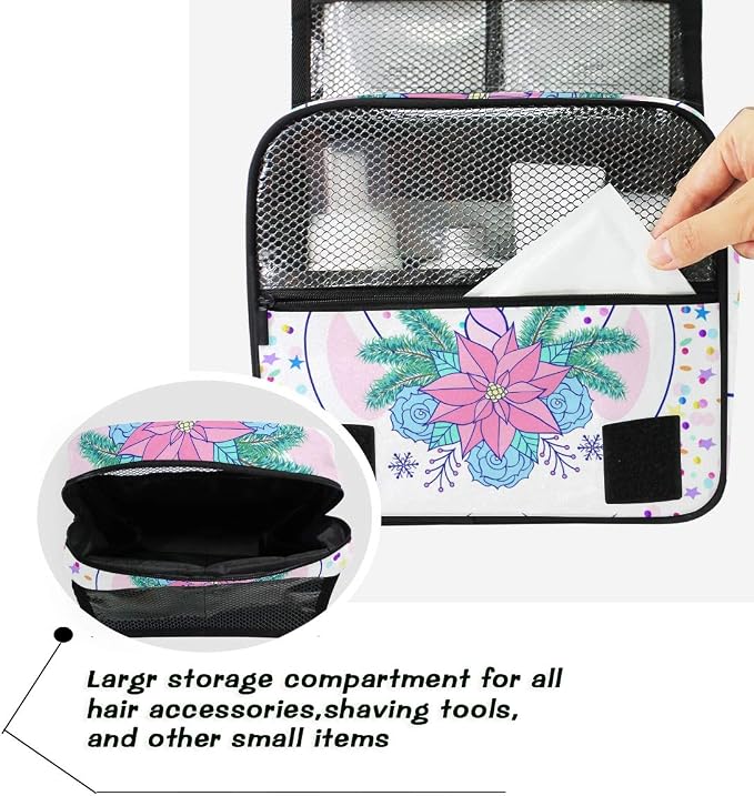 senya Hanging Travel Toiletry Bag Kit Makeup Case Cosmetics Organizer for Men Women (Unicorn)