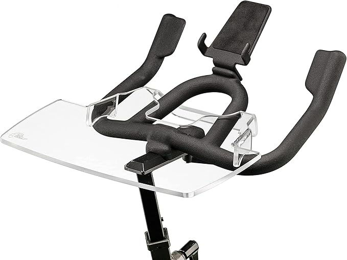 TFD The Tray, Laptop Tray Compatible with Schwinn IC4 and Bowflex C6 Bikes, Made in USA, Premium Acrylic Desk Holder for Laptop, Tablet, Phone, Books, and Bike Accessories