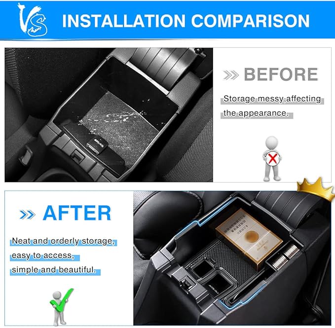 Karltys Compatible with Center Console Organizer Toyota Corolla 2019-2026/ Corolla Cross 2022-2026 Accessories Middle Console Tray Car Armrest Storage Box Container with Non-Slip Silicone Mats