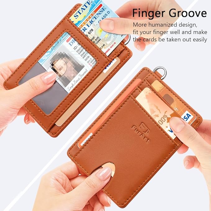 FurArt Slim Minimalist Wallet, Front Pocket Wallets, RFID Blocking, Credit Card Holder for Men