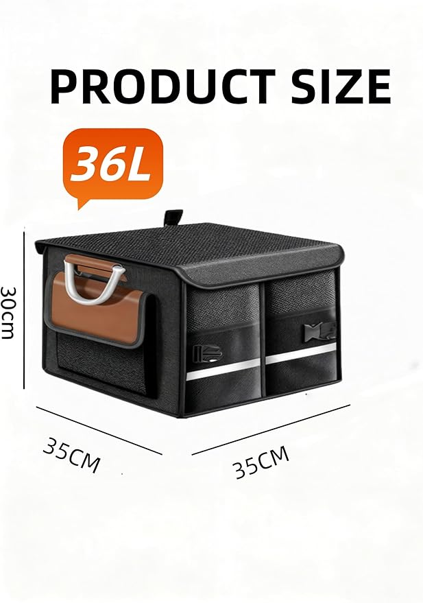 Car Trunk Organizer for SUV, Foldable Car Organizers and Storage, Car Accessories 36L，Orange
