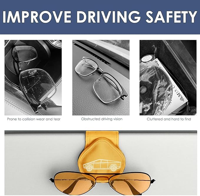 Cybertruck Sunglass Holder Clip Compatible with Tesla 2024 2025 Interior Accessories Organizer Eyeglass Hanger Decor