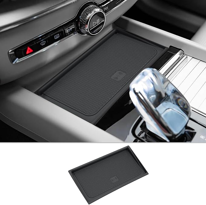 CDEFG for 2026 Volvo XC60 Center Console Organizer for 2026 Volvo XC60 Accessories Middle Console Organizer Armrest Storage Box Wireless Charging Cover