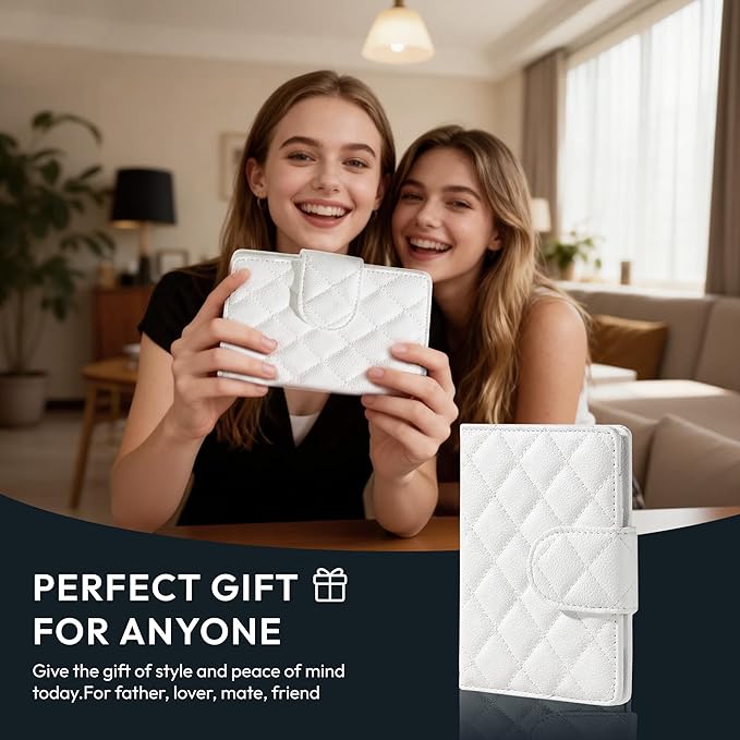Passport Holder for Travel RFID Passport Holder with Airtag Compact Leather Passport Cover Case with Card Holders SIM Slots Passport Wallet for Women Men Airport Essentials Gift