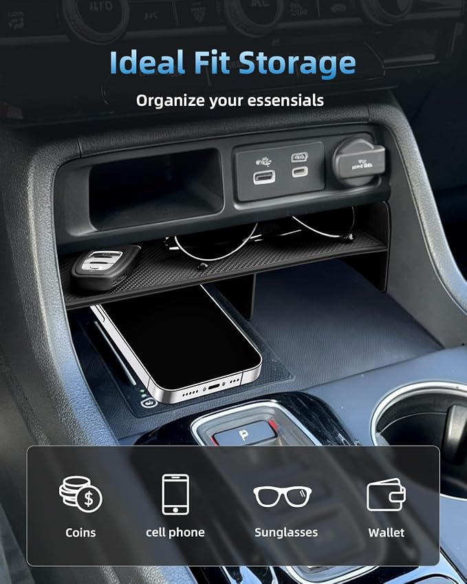 Center Console Organizer & Cup Holder for 2023-2025 Honda Pilot & 2026 Passport, 2023-2025 Honda Pilot/ 2026 Passport Interior Accessories 3-Piece Set