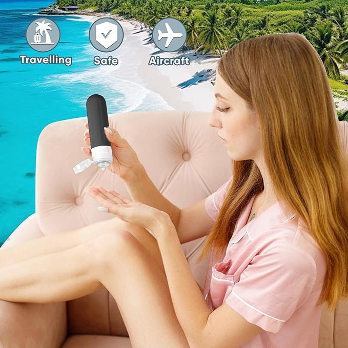 Landisun Travel Bottles for Toiletries 18Pack Travel Size Containers Toiletry Travel-Containers TSA Approved Leak Proof Black