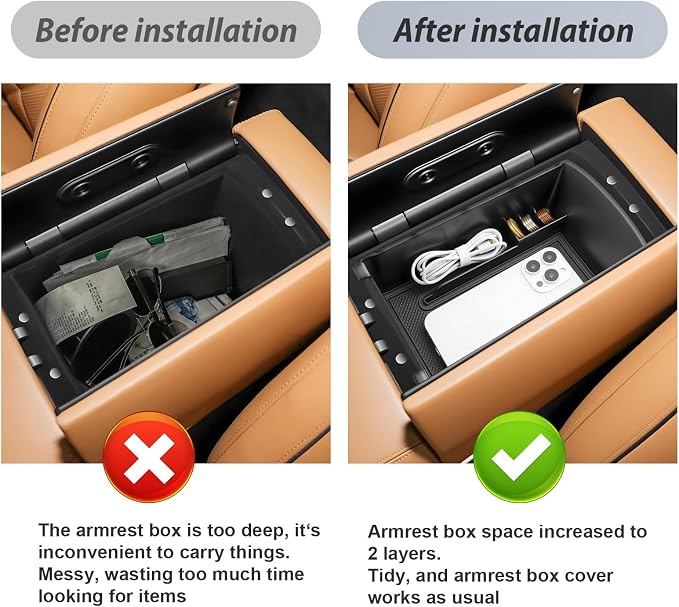 SKTU for 2025 2026 2027 Genesis GV80 Accessories Center Console Organizer for 2025 2026 2027 Genesis GV80 Console Tray 2025 2026 2027 GV80 Middle Console Organizer with Coin Holder