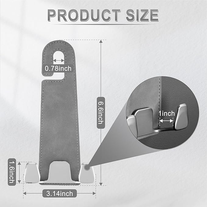 GaRhomxy Car Seat Headrest Hook, Premium Suede Double Hook 2 Pack, Universal Hanging Accessories for Purse, Bag, Groceries - Car Interior Accessories (Gary)