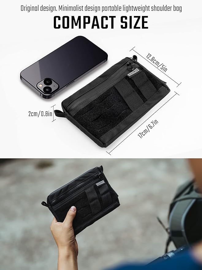 TACTICAL GEEK EDC Pouch Organizer, Nylon Multi-Functional Utility EDC Bag, Multi-Purpose Molle EDC Gadget Organizer, Multitools Pocket Organizer for Daily Carry