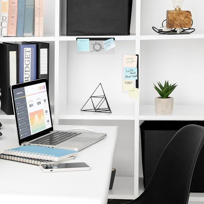 DOLLAR BOSS 2 Pcs 5.5" x 3.1" Transparent Acrylic Monitor Memo Board | Office Desk Accessories, Computer Screen Side Note Holder, Clear Message Board, For Sticky Notes Memos, Fits PC & Laptop
