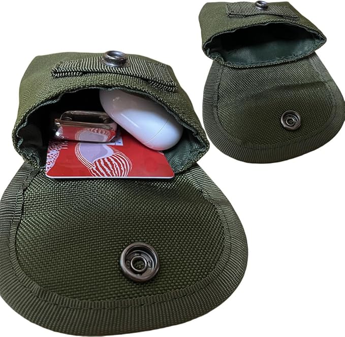 Tactical Key Pouch - Military EDC Pocket Pouch as Keychain Coin Purse Battery Cigarette Case Mini Tool Organizer ID Card Holder Waist Case Earphone Pack (Black-1pc)