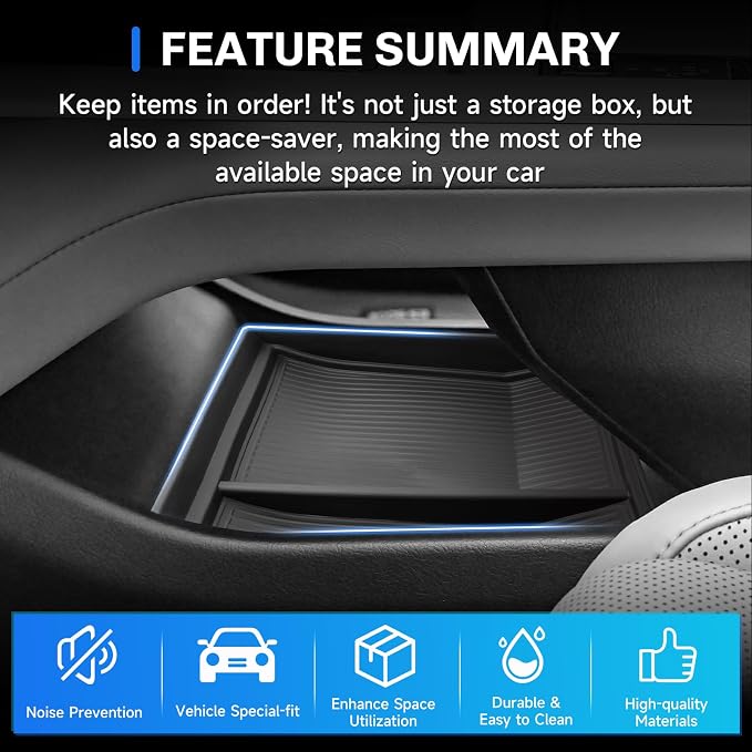 SXCY for 2026 Lexus ES Center Console Organizer for 2026 Lexus ES Accessories Under Console Tray for 2026 Lexus ES TPE Under Console Storage Organizer