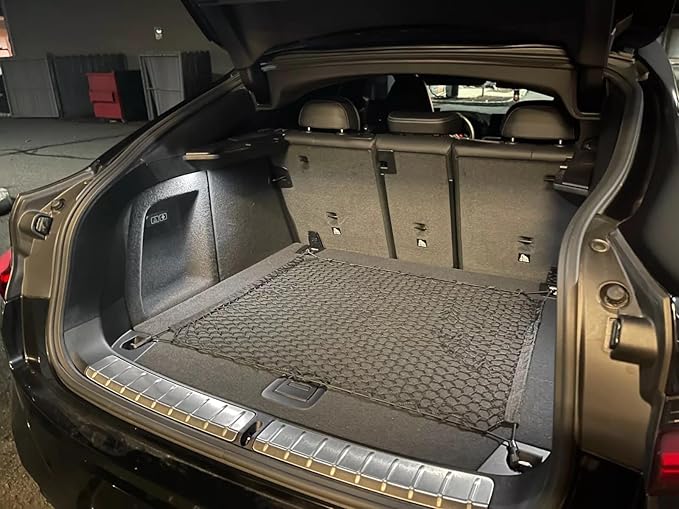 Rear Trunk Organizer Cargo Net for BMW X4 2015-2025 – Floor Style Cargo Net for SUV – Premium Mesh Elastic Car Trunk Organizer Vehicle Carrier Storage – Compatible with BMW X4