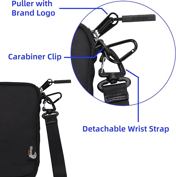Travel Wallet Lightweight Zipped Document Organizer Bag Family Passport Holder with Detachable Wrist Strap for Women and Men