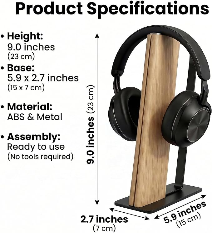 Headphone Stand for Desk, Weighted Base Headset Holder for AirPods Max Sony Bose Beats Sennheiser, Stable Gaming & Studio Earphone Rack, Light