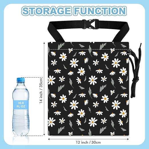 Daisy Flower Car Trash Bag - Waterproof Car Trash Bag Hanging Leakproof Car Garbage Bag - Washable Reusable Trash Bag for Car Interior Hanging Organizer Storage Vehicle Travelling Camping