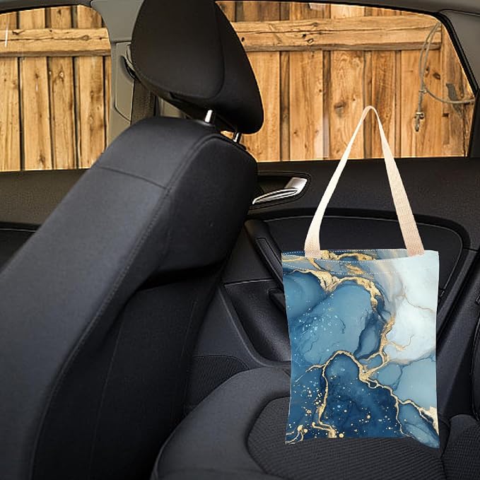 CREATCABIN Car Trash Bag Hanging Car Garbage Bag Back Seat Organizer Trash Can Bin One-Handed Strap Garbage Reusable Waterproof for Car Accessories Vehicle Travelling Camping Outdoor 11.8x9.84 Inch