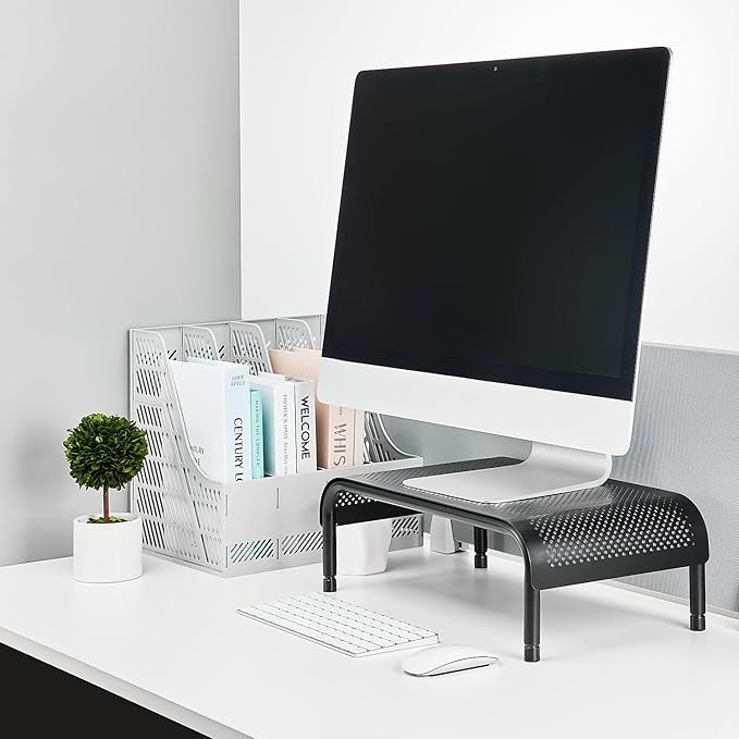 Staples Adjustable Steel Monitor Stand ??Ergonomic Desktop Riser for Monitors, Laptops & Office Accessories