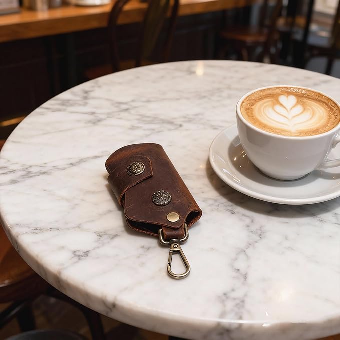 Handmade Leather Key Chain Holder, Leather key case for key storage Car Key Holder Home Door Key Bag