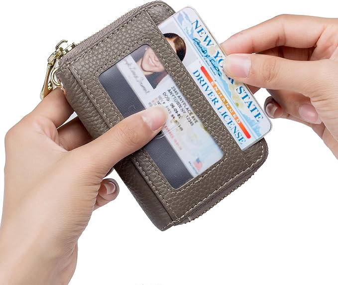 imeetu Rfid Credit Card Holder,Genuine Leather Businese Card Case,Rfid Blocking Wallet for Women & Men