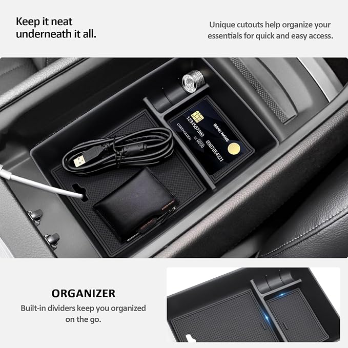 Center Console Accessory Organizer for 2023 Mercedes Benz EQE350,Armrest Storage Box Insert Tray Compatible with Mercedes Benz EQE350 EQE350+ EQE500 EQS 450+ 400 580 AMG 2023+Interior Accessory