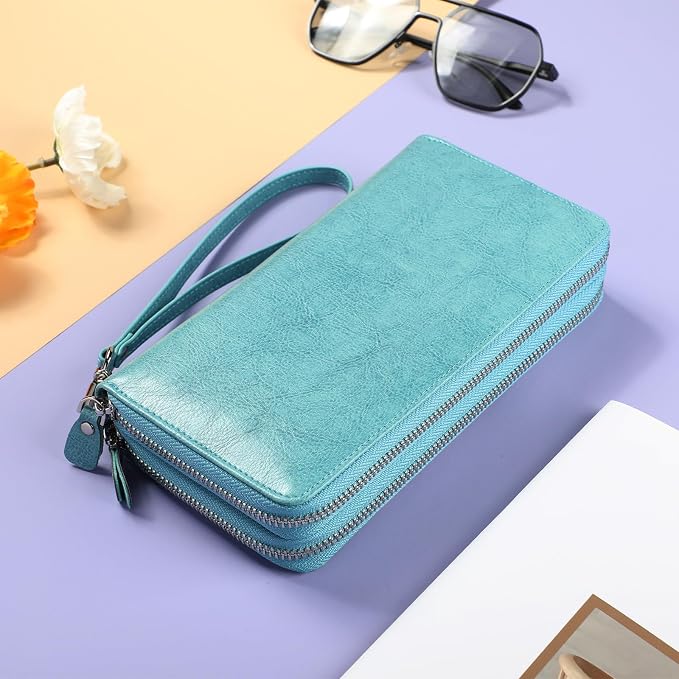 Lavemi Small Compact Women Wallet RFID Blocking Genuine Leather Bifold Purse with ID Windows