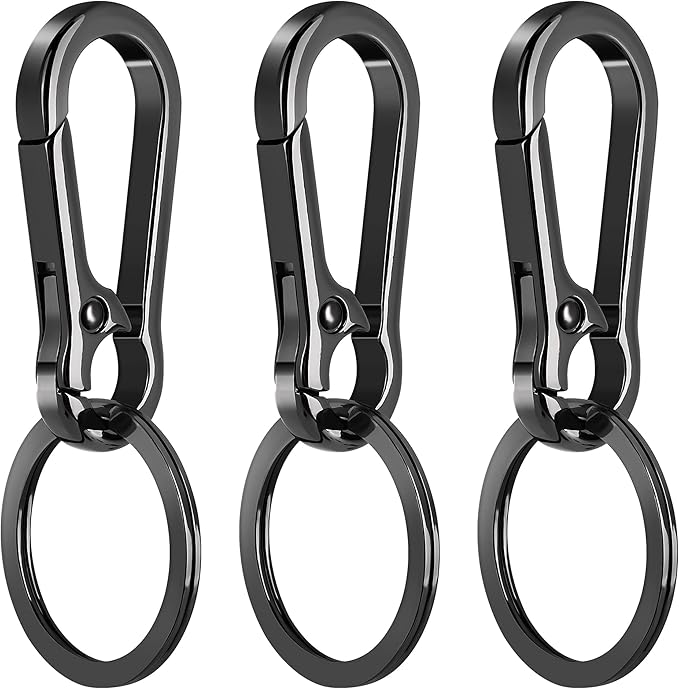 Rainspire Key Ring Keychain Keyrings Key Chain Holder Clip Key Organizer Key Chain Ring for Men and Women, 3 Pack