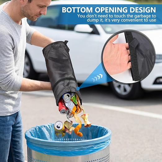 6 PCS 16 Inch Car Trash Bags Hanging for Back Seat, Detachable Washable Car Garbage Bag for Cars Travelling Outdoor Home Use