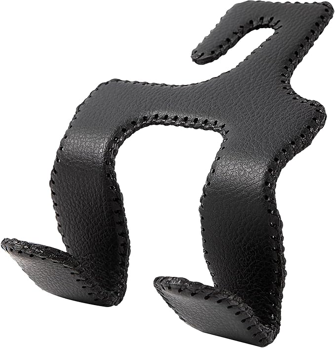 AMVOYOA 【2021 Upgraded】 Car Purse Hook, 2 in 1 Car Seat Headrest Hooks Durable Hanger Storage Holder Leather Organizer for Hanging Grocery Bags, 1 Pack, Black