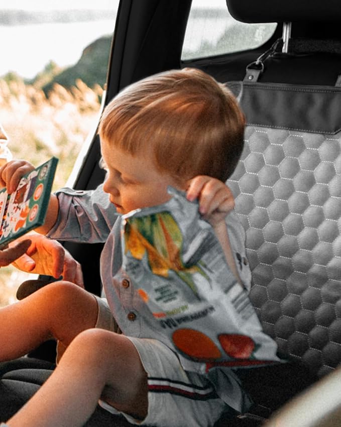 Owleys Premium Leather Car Seat Protector for Child Car Seat Cover from Dirt Scratches (Gray)
