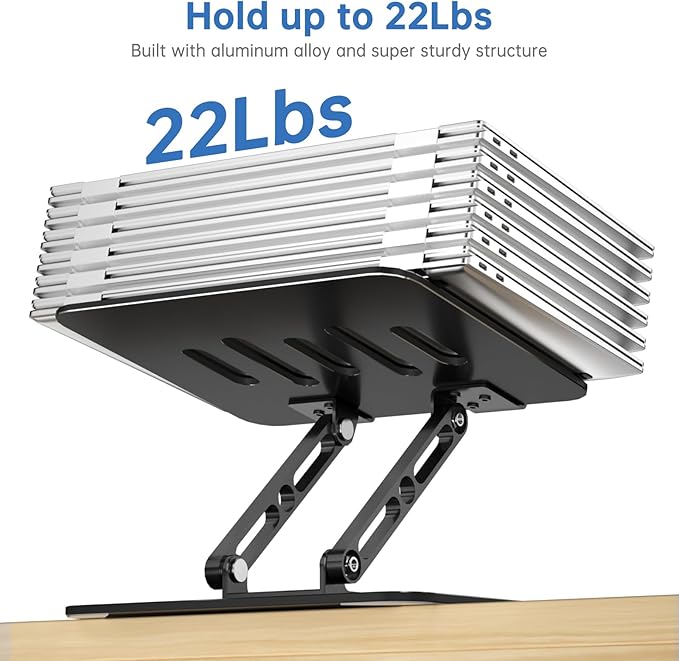 Laptop Stand for Desk Adjustable Computer Stand with 360 Rotating Base Ergonomic Laptop Riser Mount for Desk Foldable Protable Computer Desk Fits with MacBook Pro Air,