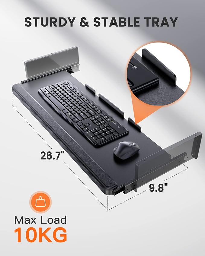 ErGear Electric Standing Desk with Keyboard Tray, 55x28 Inches Adjustable Height Sit Stand Up Desk, Home Office Desk Computer Workstation, Black