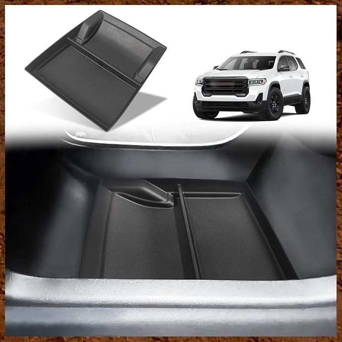 Muslogy for Acadia 2020-2023 Lower Center Console Organizer Storage Insert Tray TPE Material Interior Accessories Compatible with GMC Acadia 2023 2022 2021