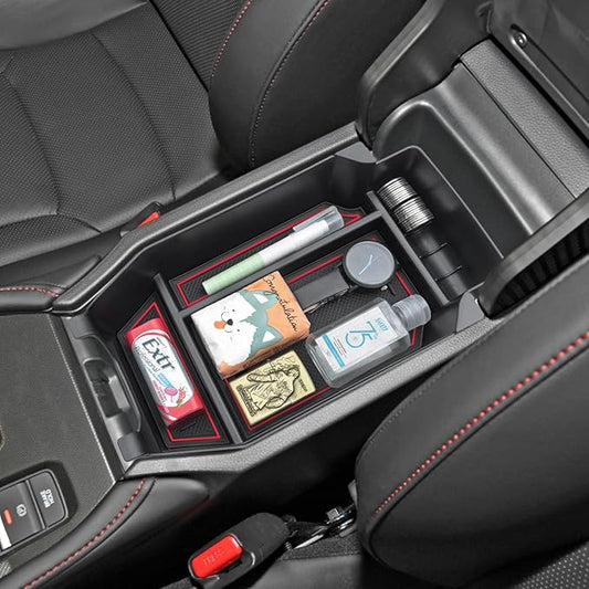 PIMCAR Compatible with 2023-2026 Honda Accord LX EX Sport EX-L Sport-L Touring Hybrid Center Console Organizer ABS Plastic Material 11th Gen Accord Armrest Box Insert Tray Pallet Accessories -Red