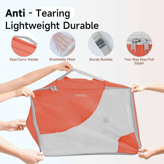 9 Set Packing Cubes for Travel, Gifts for Women Mom,Anti-Tearing Suitcase Organizer,OlarHike Vacation Essentials & Accessories for Cruise Ship