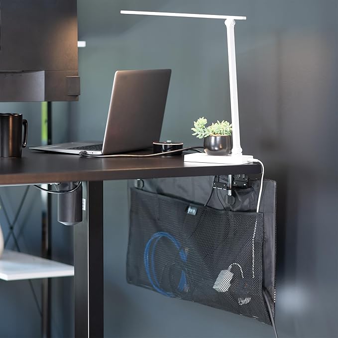 VIVO 30 Inch Clamp-on Privacy and Cable Management Organizer Sleeve, Wire Hider Kit Panel System, Desk Skirt, Black, DESK-SKIRT-30P