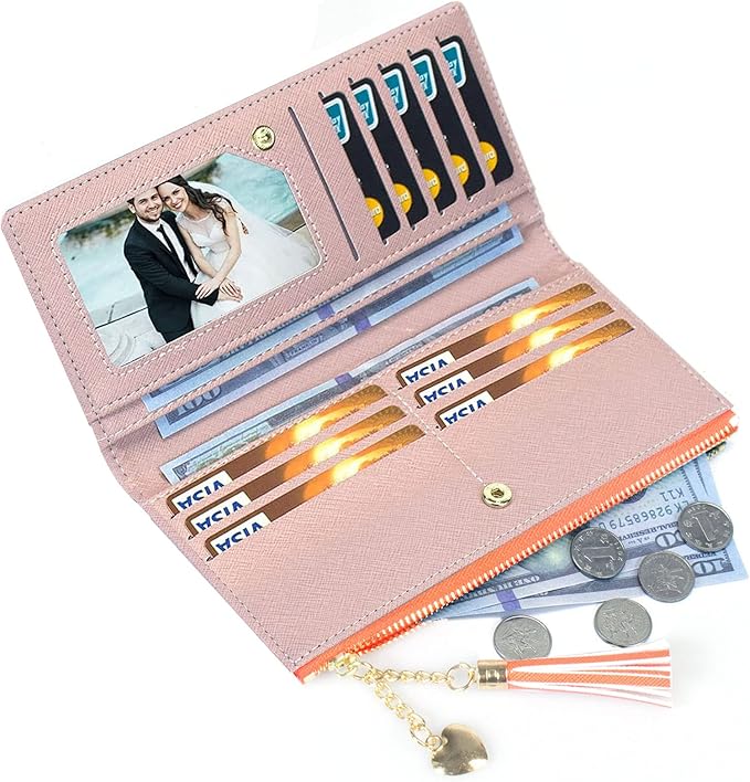 Valentoria Womens Wallet Cute Elegant Long Slim Card Holder Case Minimalist Coin Purse Thin Tassels Zip Clutch Wallets for Girls Ladies | Cute, Elegant, Long, Slim, Case, Minimalist