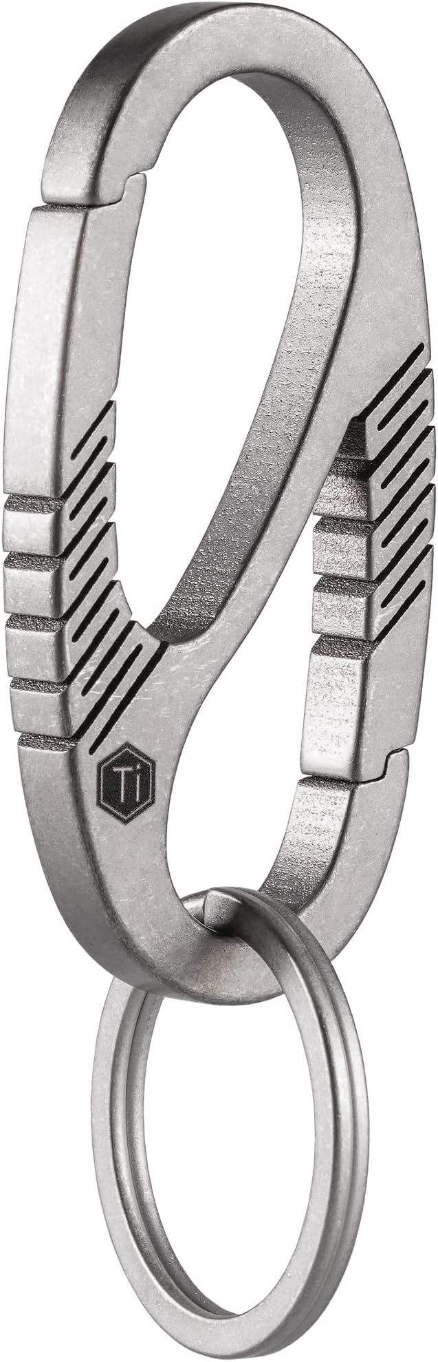 KeyUnity Titanium Carabiner Keychain Clip, Dual-Gate Quick Release EDC Key Ring Holder Organizer for Men and Women